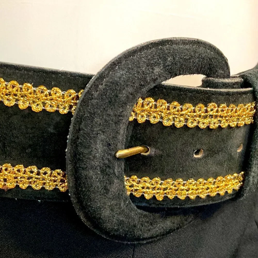 Vintage  genuine suede leather belt